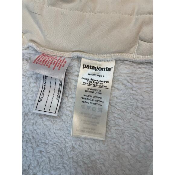 Patagonia Girls Los Gatos Furry Fleece Vest White Size S 7-8 Zip Up - Picture 8 of 10